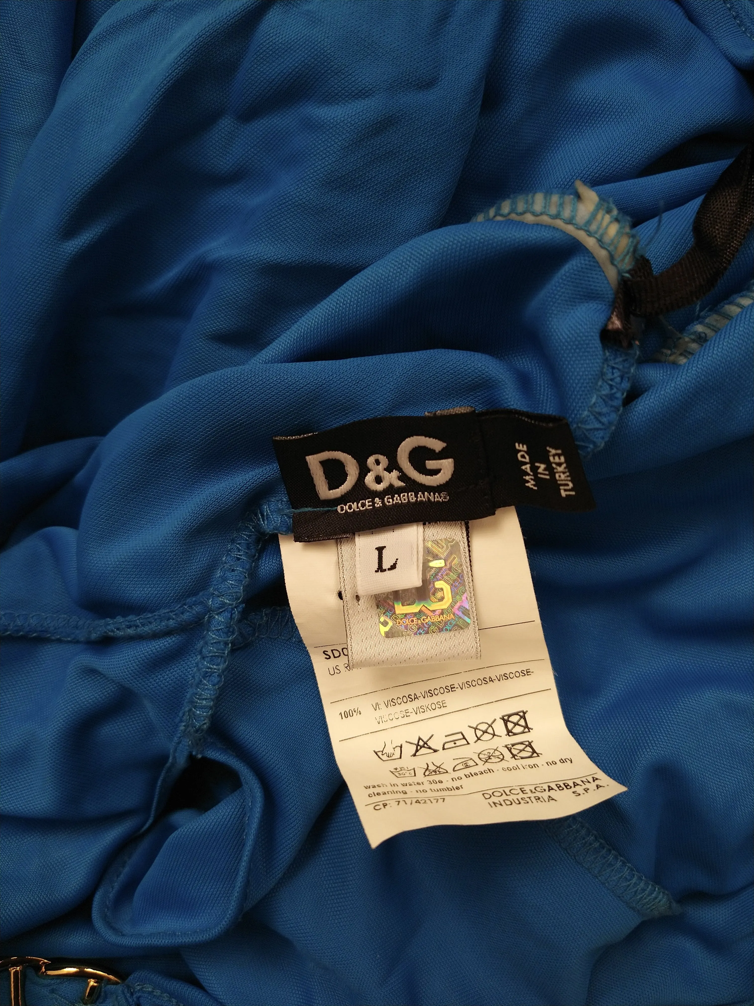 00's Sexy Blue Italian Designer Mini Dress by Dolce And Gabbana