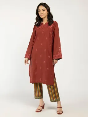 2 Piece Khaddar Suit-Embroidered (Pret)