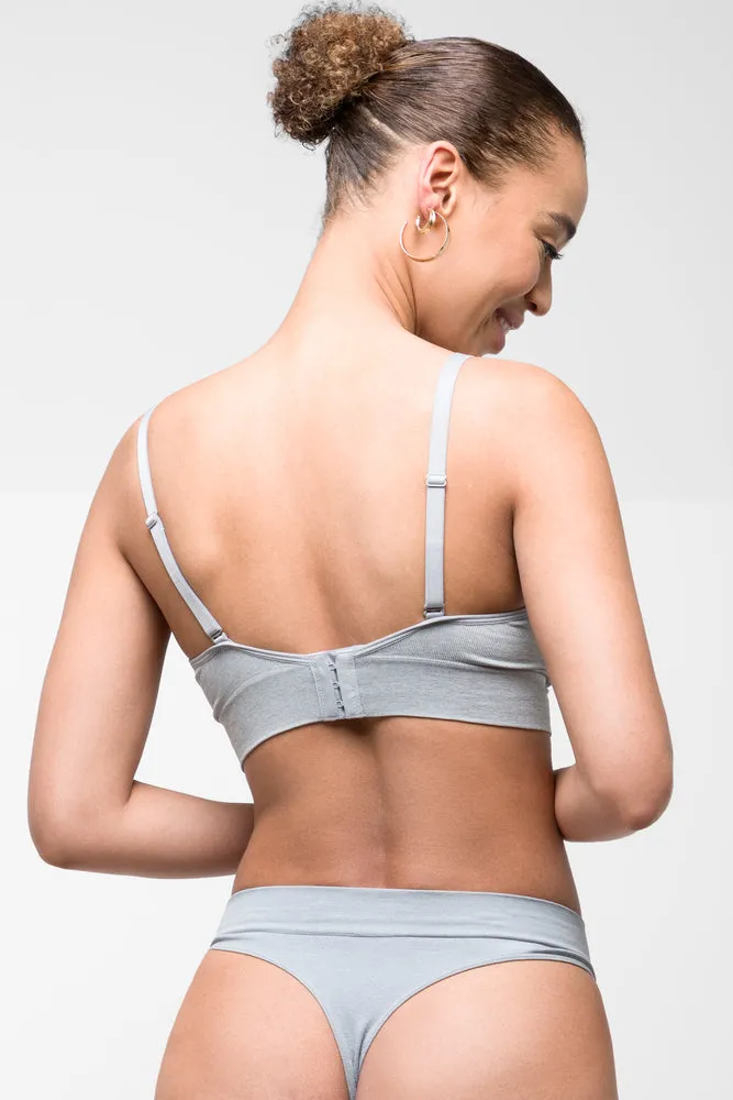3 Pack Seam-Free Thong Panties Black, Grey, White