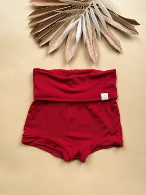 4T   5T | Fold Over Bloomers | Red | Bamboo