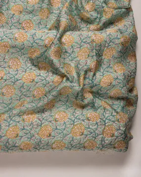 Abstract  Hand Block Liva Cotton Fabric