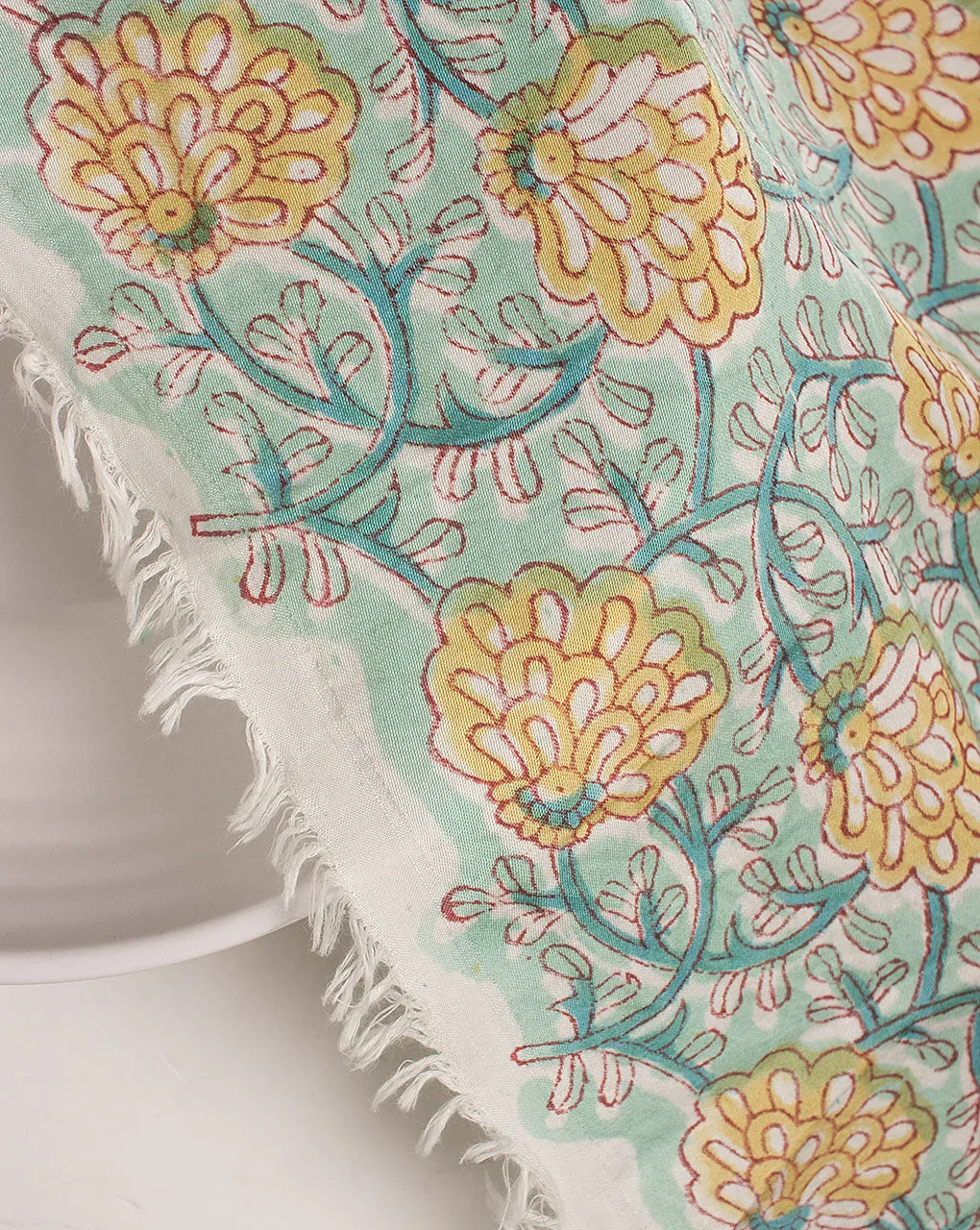Abstract  Hand Block Liva Cotton Fabric