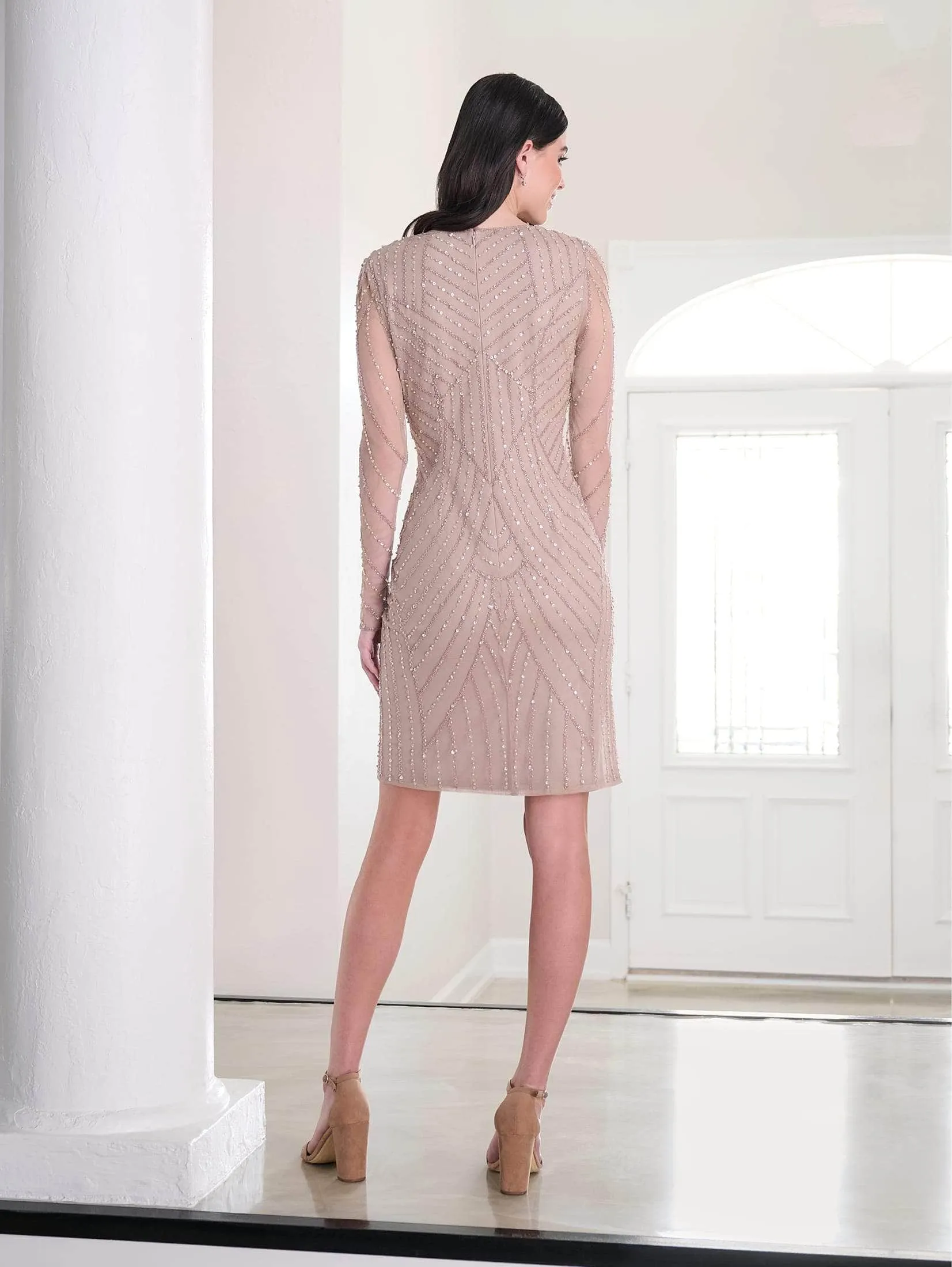 Adrianna Papell Platinum 40459 - Long Sleeve Cocktail Dress