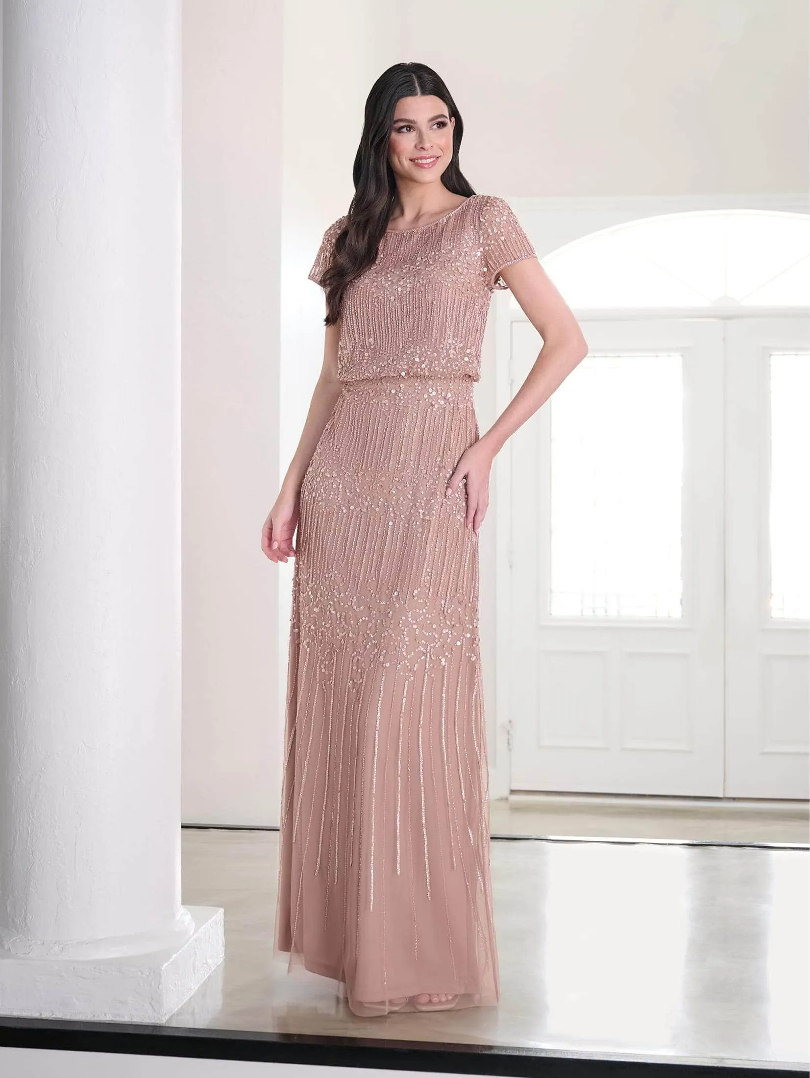 Adrianna Papell Platinum 40461 - Beaded Long Dress