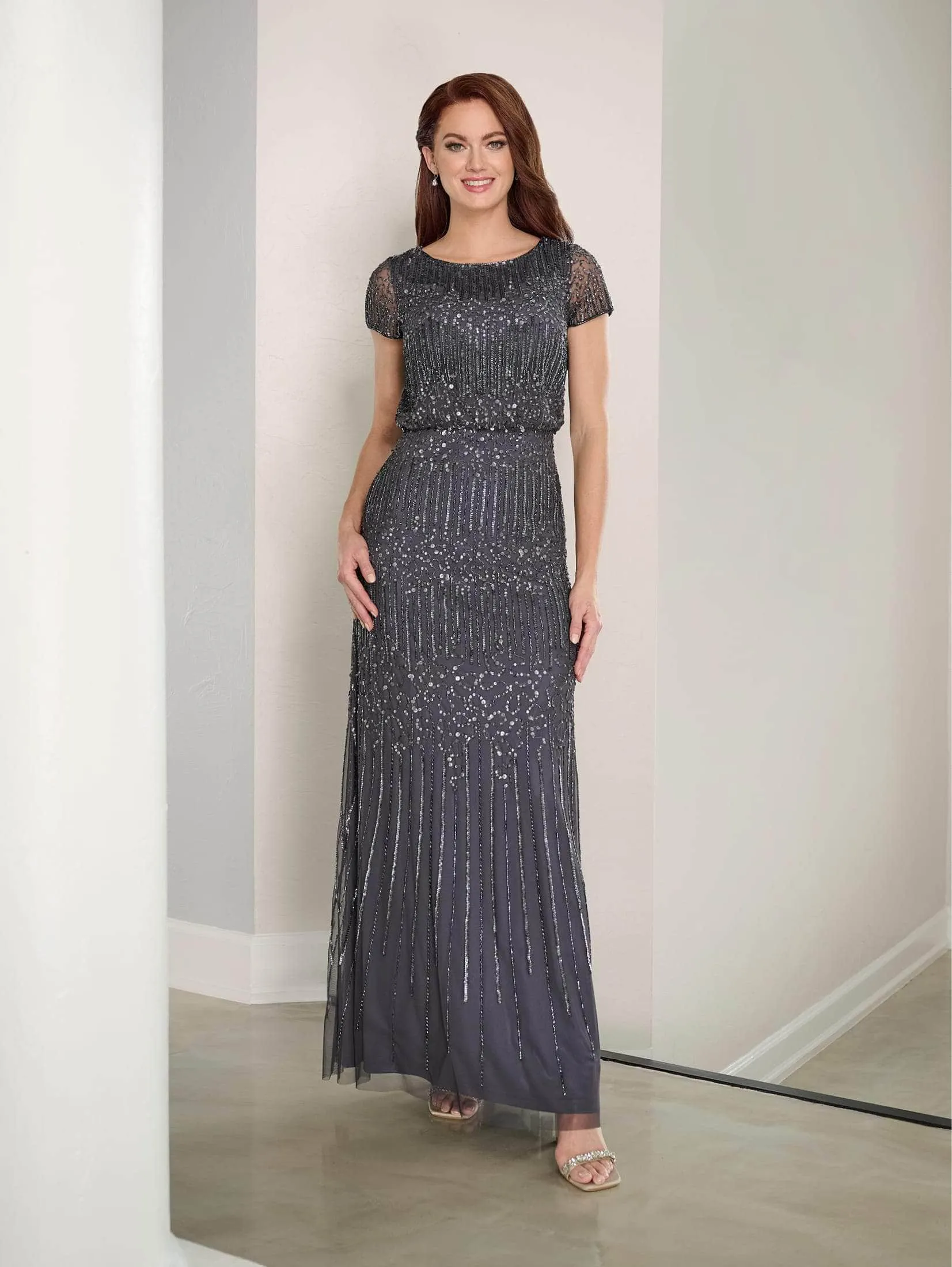 Adrianna Papell Platinum 40461 - Beaded Long Dress