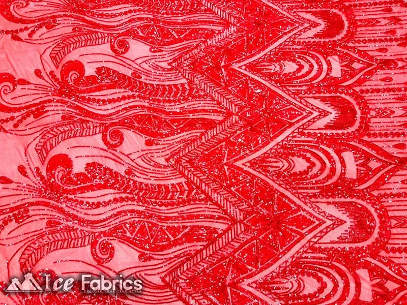 African Sequin Fabric 4 Way Spandex Stretch Sequin Fabric