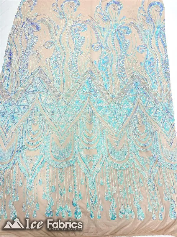 African Sequin Fabric 4 Way Spandex Stretch Sequin Fabric