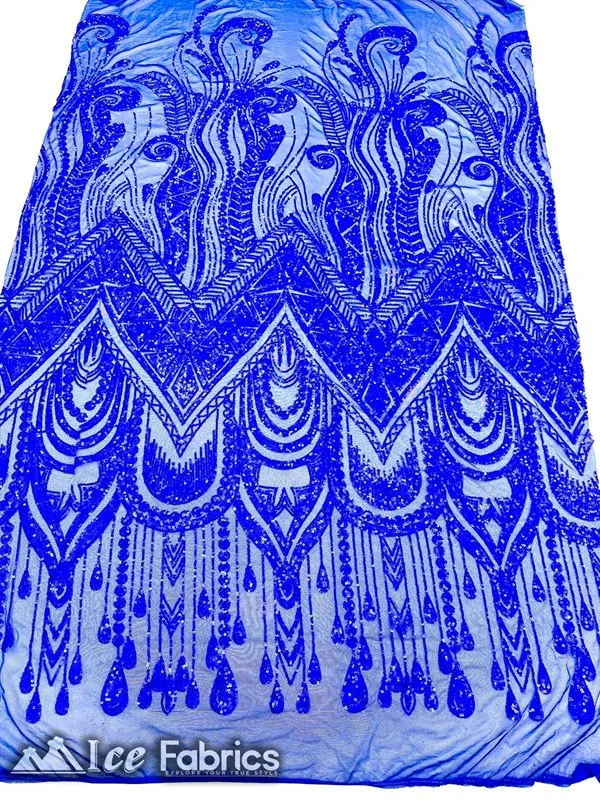 African Sequin Fabric 4 Way Spandex Stretch Sequin Fabric