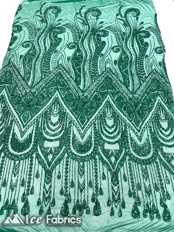 African Sequin Fabric 4 Way Spandex Stretch Sequin Fabric