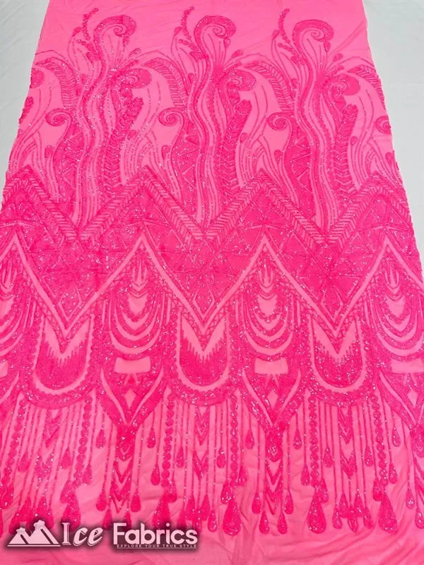 African Sequin Fabric 4 Way Spandex Stretch Sequin Fabric