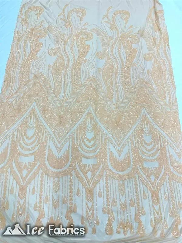 African Sequin Fabric 4 Way Spandex Stretch Sequin Fabric