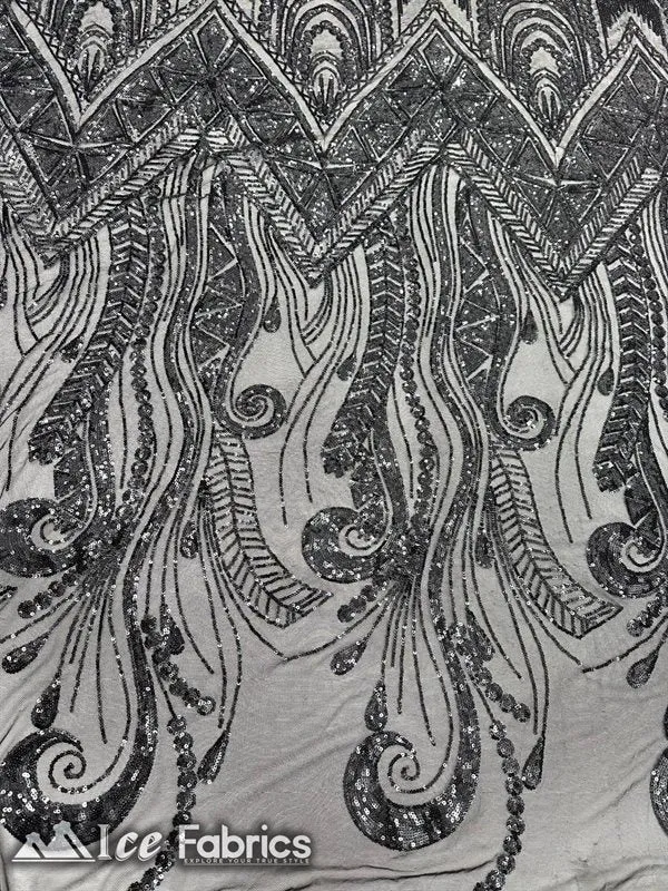African Sequin Fabric 4 Way Spandex Stretch Sequin Fabric