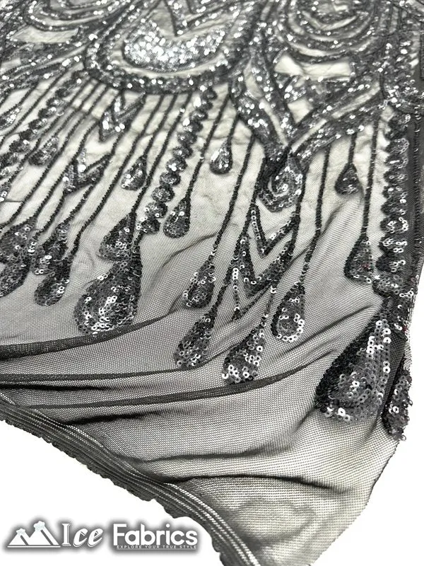 African Sequin Fabric 4 Way Spandex Stretch Sequin Fabric