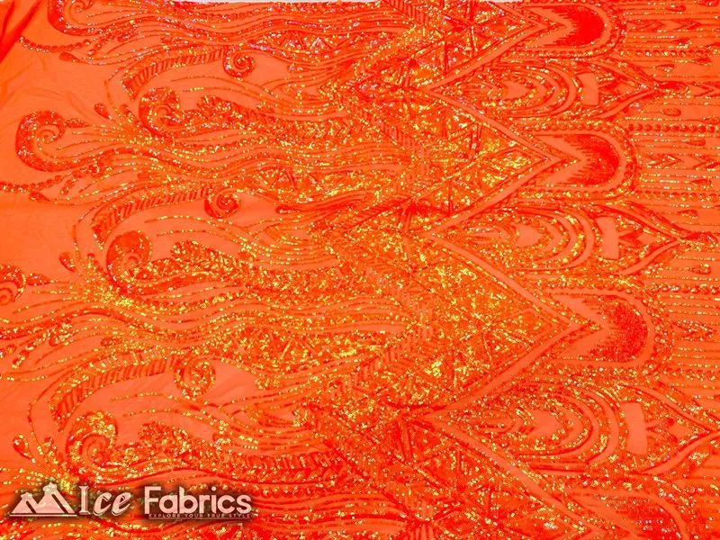 African Sequin Fabric 4 Way Spandex Stretch Sequin Fabric