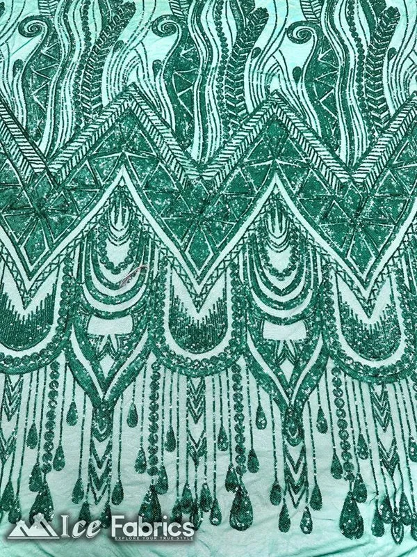 African Sequin Fabric 4 Way Spandex Stretch Sequin Fabric