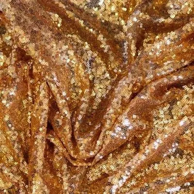 All Over Bright Gold Mesh Glitz Mini Sequins Fabric