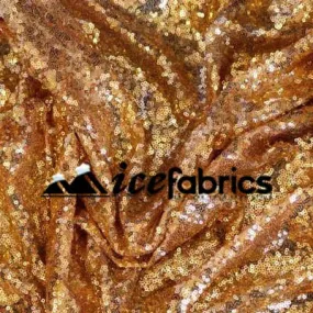 All Over Bright Gold Mesh Glitz Mini Sequins Fabric