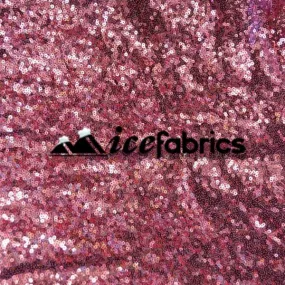All Over Dusty Rose Mesh Glitz Mini Sequins Fabric