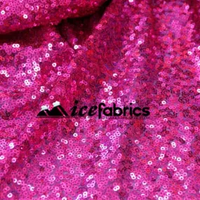 All Over Fuchsia Mesh Glitz Mini Sequins Fabric