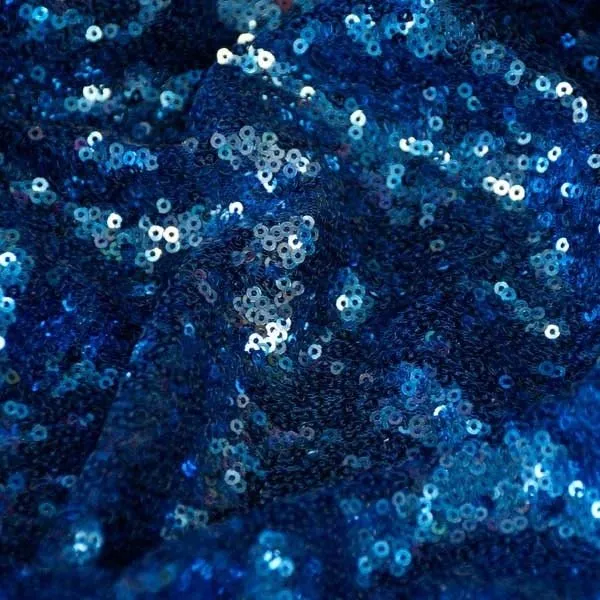 All Over Royal Blue Mesh Glitz Mini Sequins Fabric