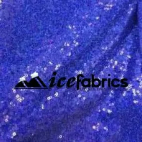 All Over Royal Iridescent Mesh Glitz Mini Sequins Fabric