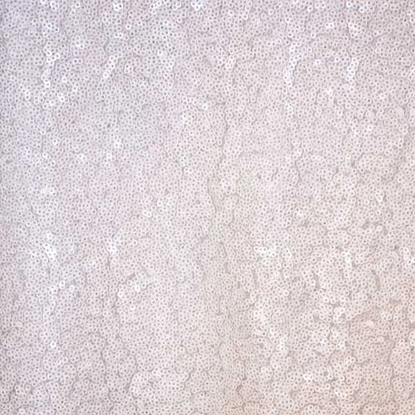 All Over White Mesh Glitz Mini Sequins Fabric