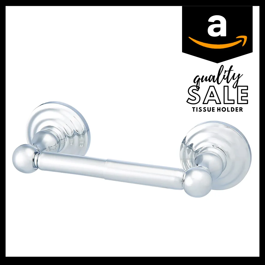 AmazonBasics Traditional Standard Toilet Paper Holder - Chrome