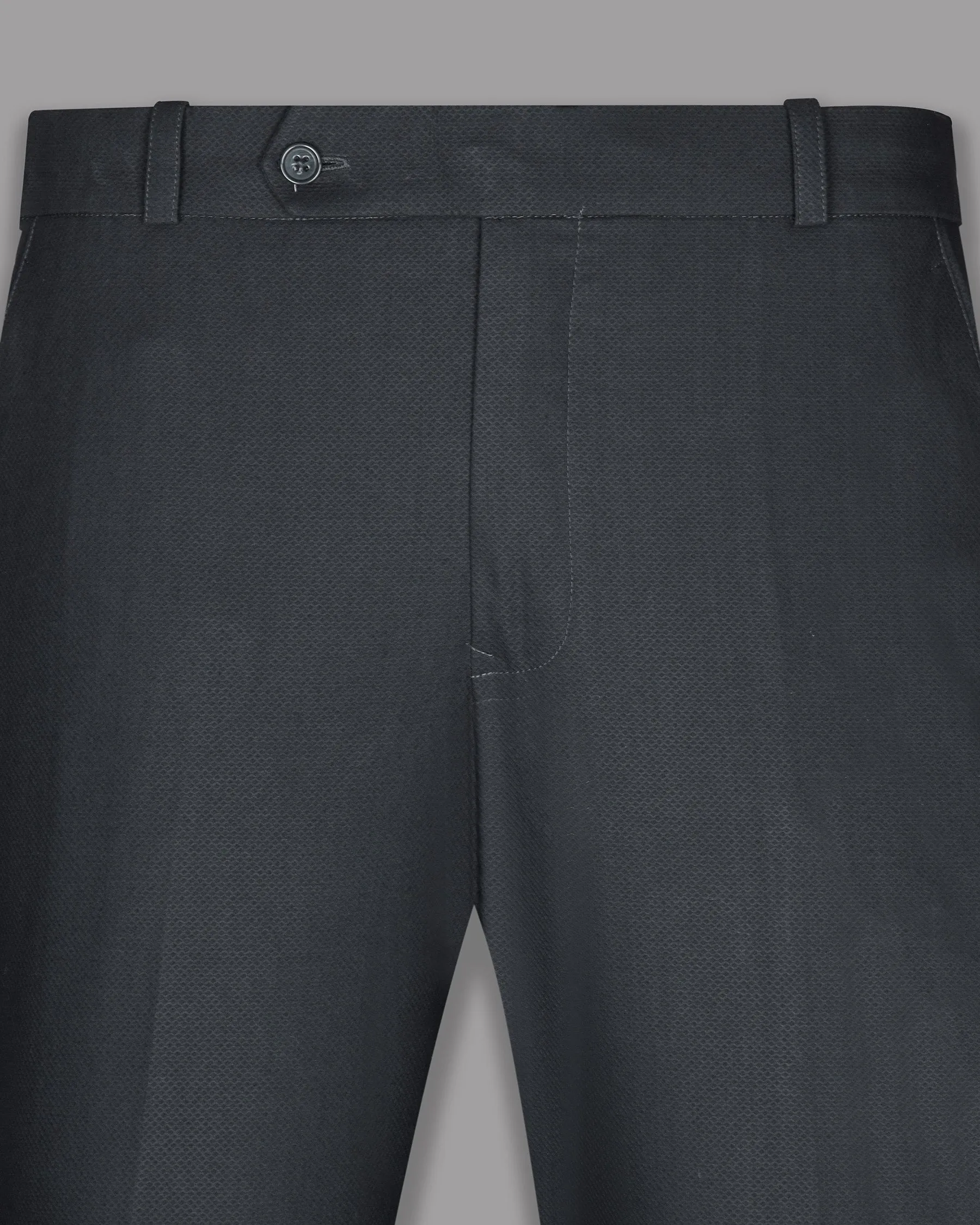 Anchor Grey Textured Premium Cotton Double Breasted Suit