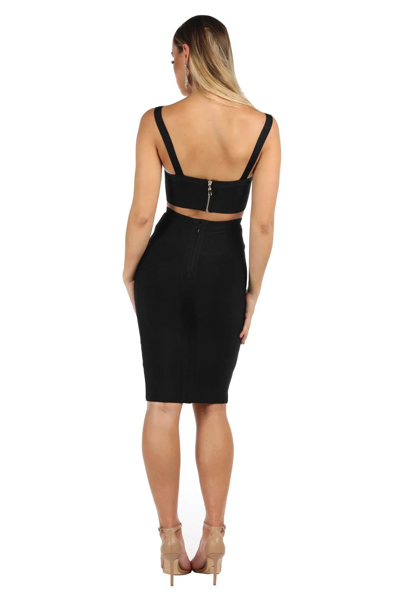 Angeline Bandage Crop Top - Black