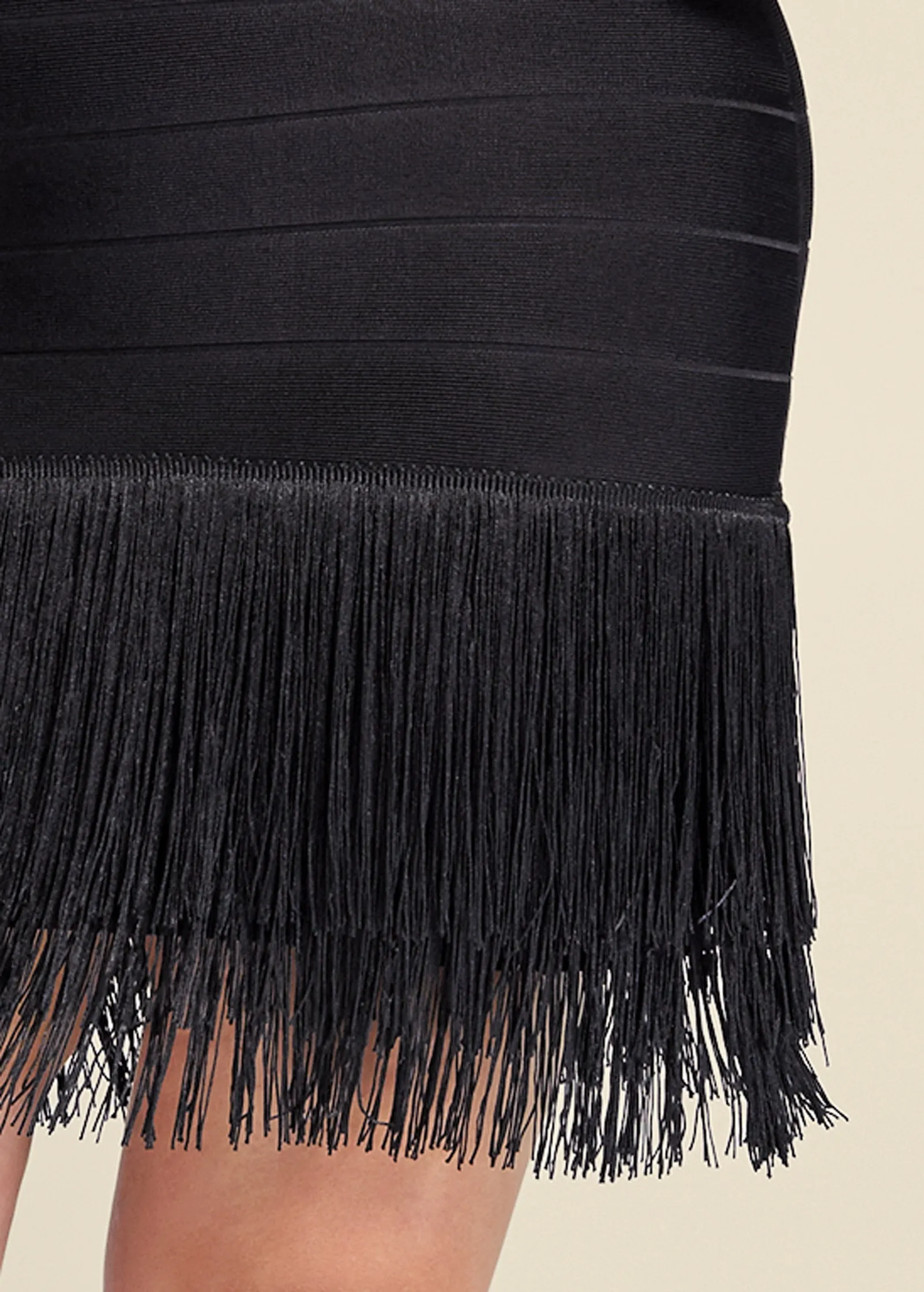 Bandage Fringe Dress - Black