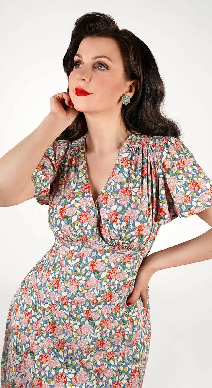 Betty Tea Dress in Pink Hydrangea