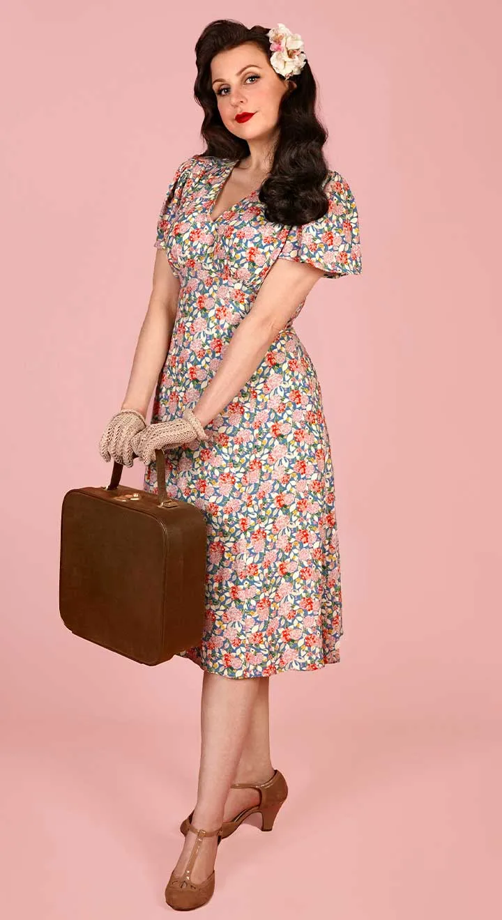 Betty Tea Dress in Pink Hydrangea
