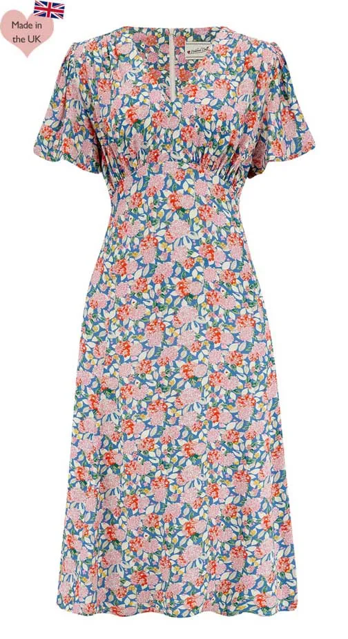 Betty Tea Dress in Pink Hydrangea