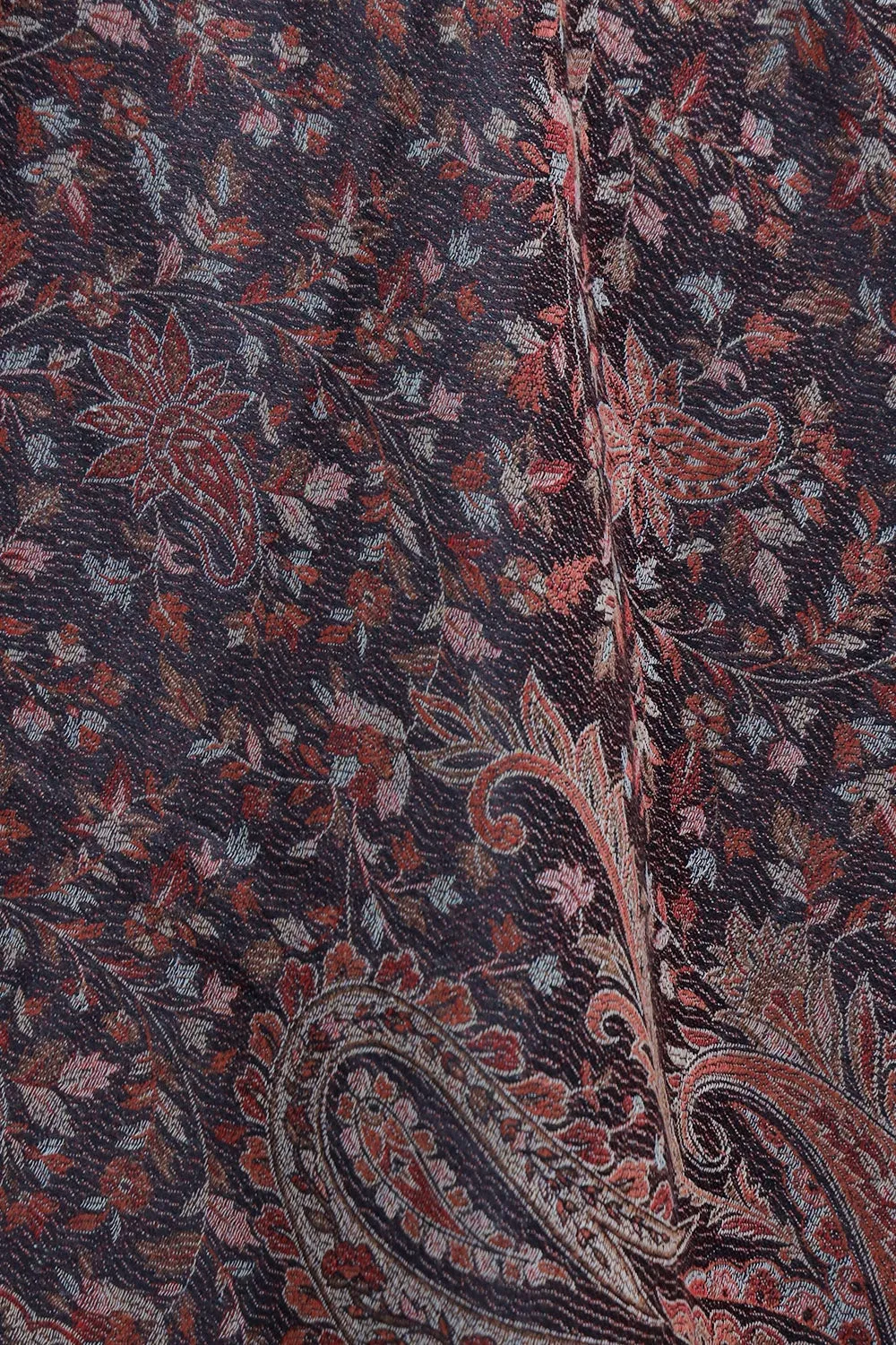 Black Colour Jamawar Shawl With Highly Defined Borders And All Over Motifs Look Elegant.
