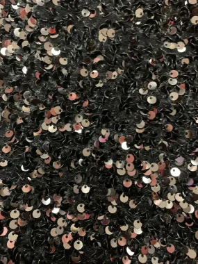 Black Mermaid Stretch Velvet Sequin Fabric
