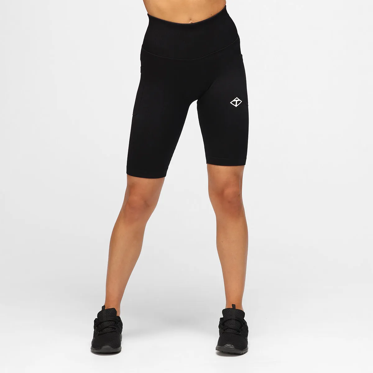 Black Ribbed Seamless Shorts