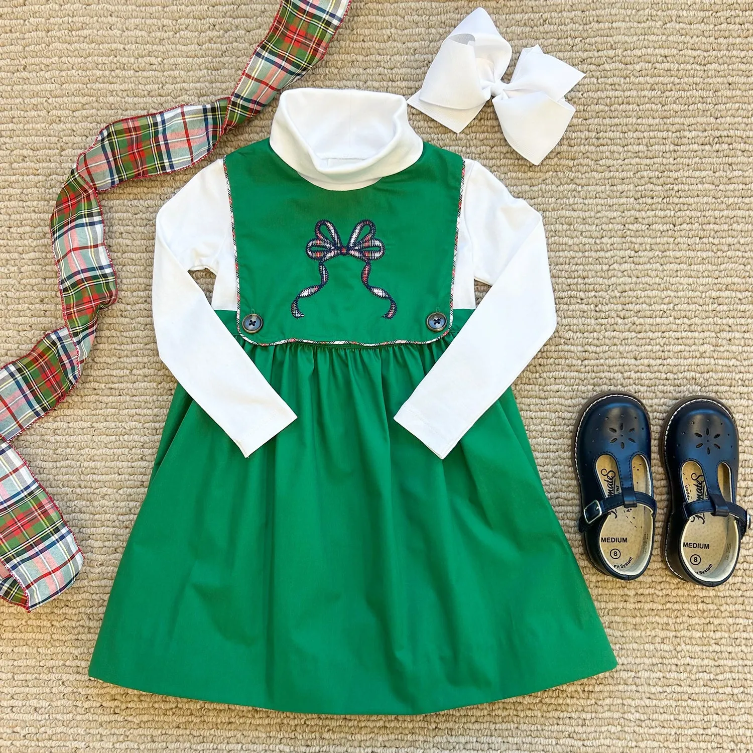 Brady Button In Dress - Kiawah Kelly Green with Merritt Park Plaid