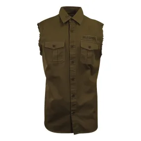 Branded  Men's Vest Olive Black Sleeveless Vest (S59)