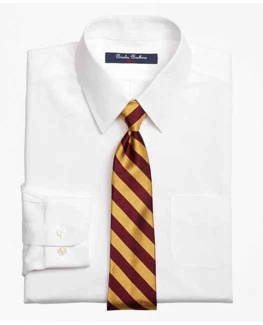 Brooks Brothers Boys Non-Iron Supima Pinpoint Cotton Dress Shirt White