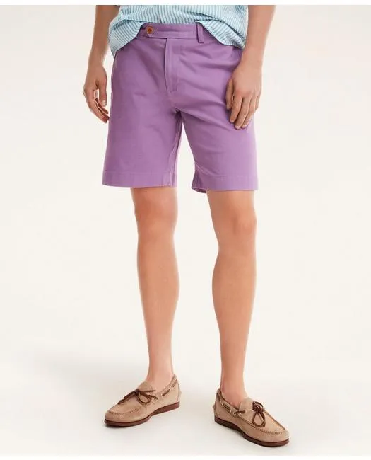 Brooks Brothers Men's 9" Stretch Supima Cotton Poplin Shorts Lavender