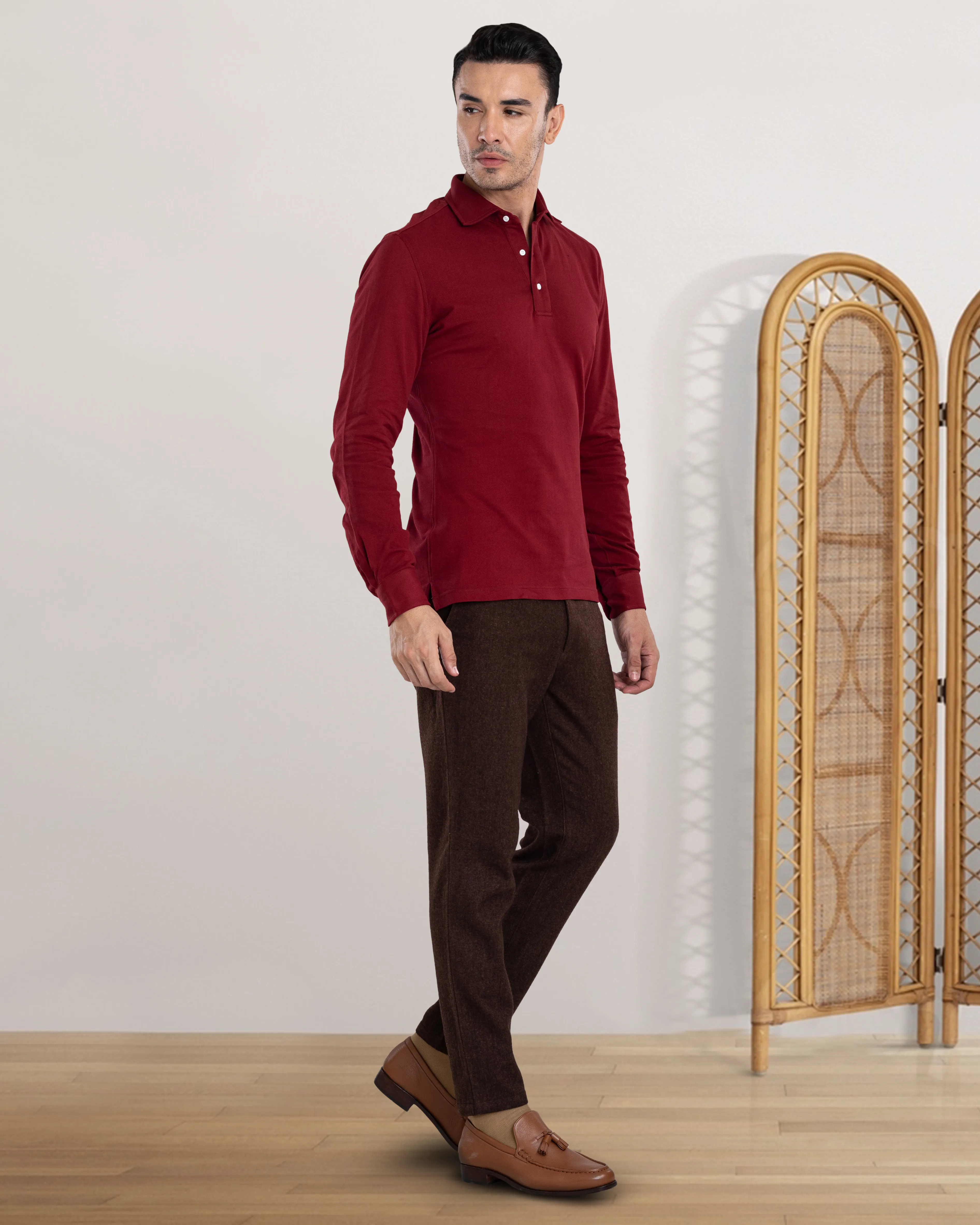 Brown Recycled Wool Chino