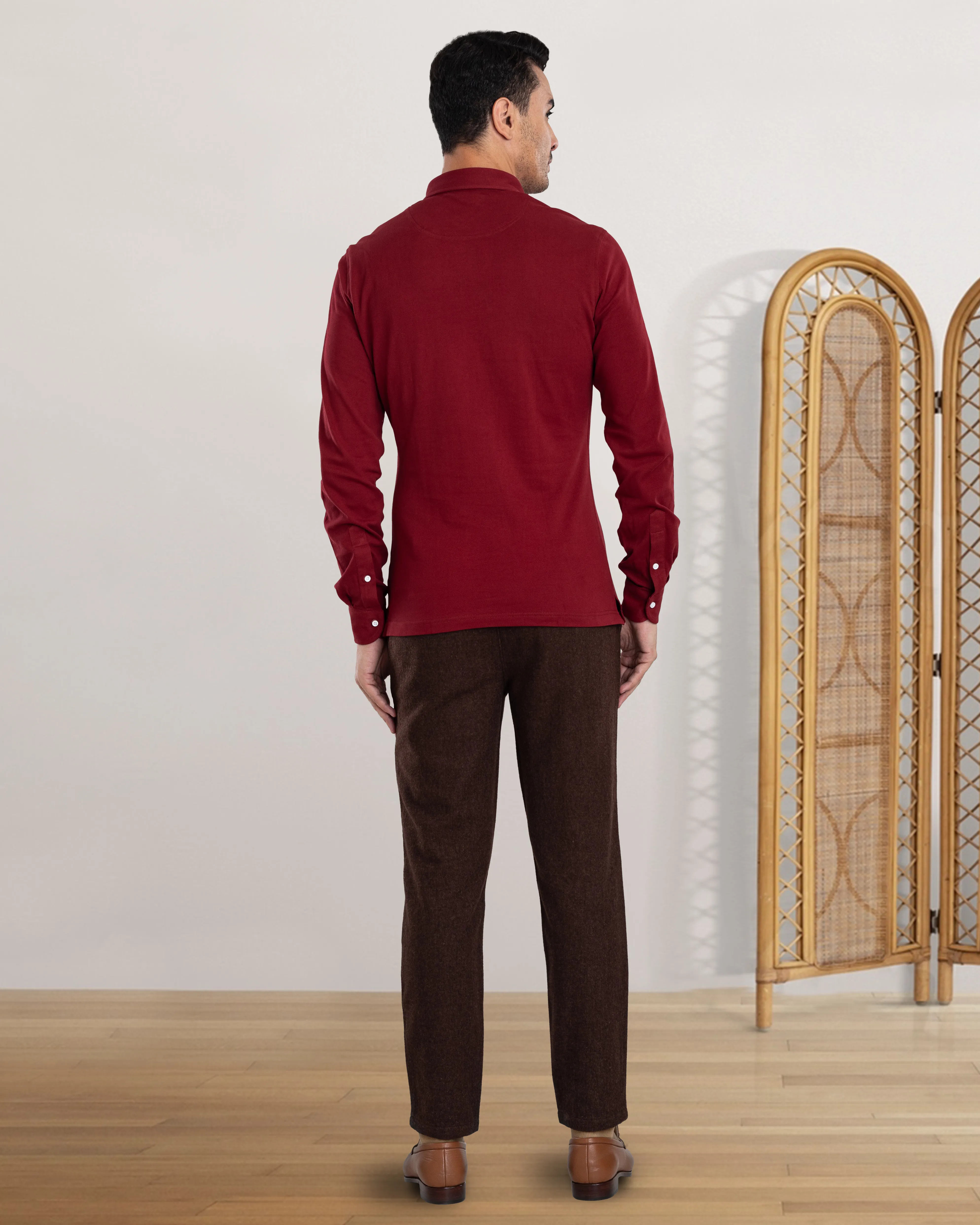 Brown Recycled Wool Chino
