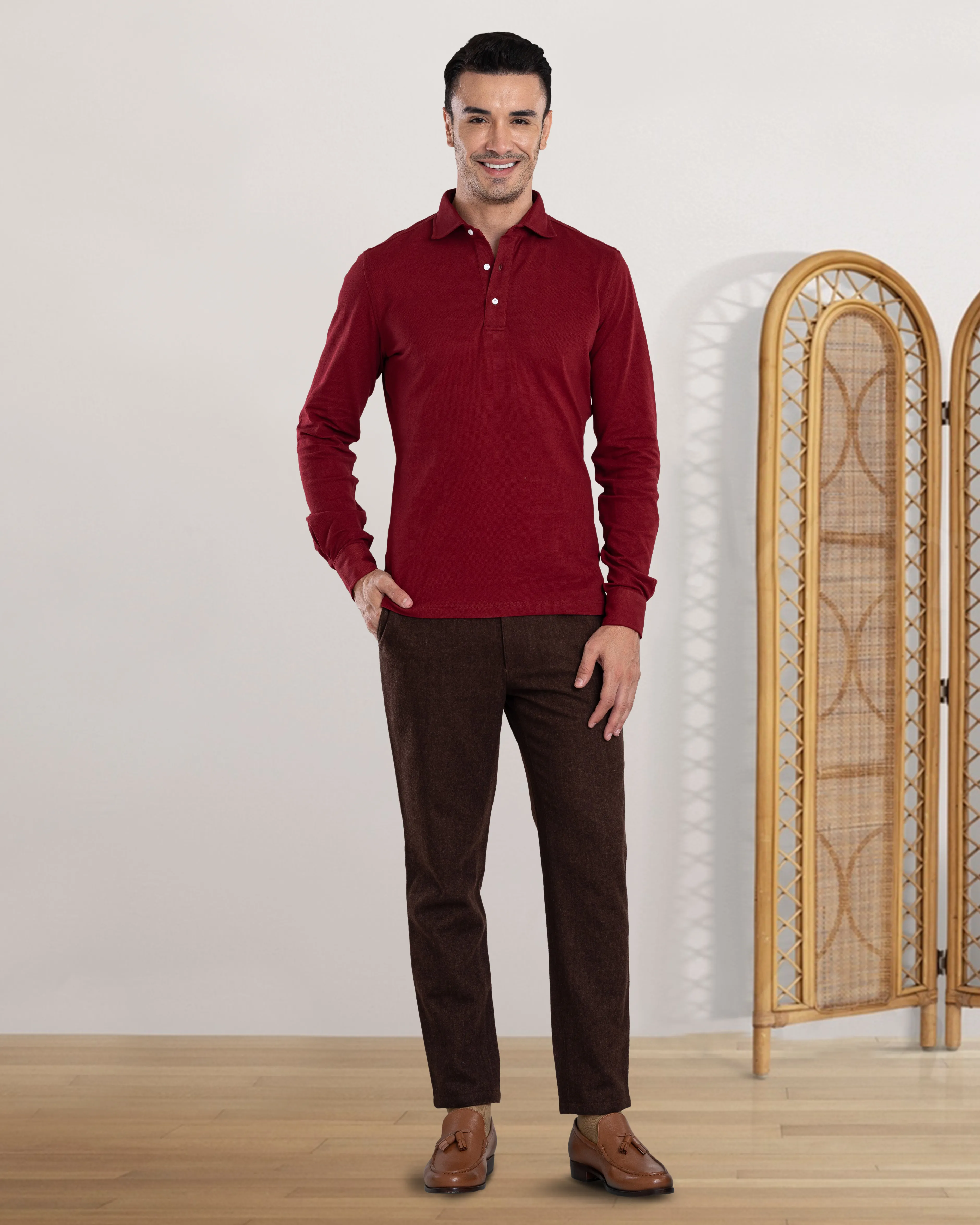 Brown Recycled Wool Chino