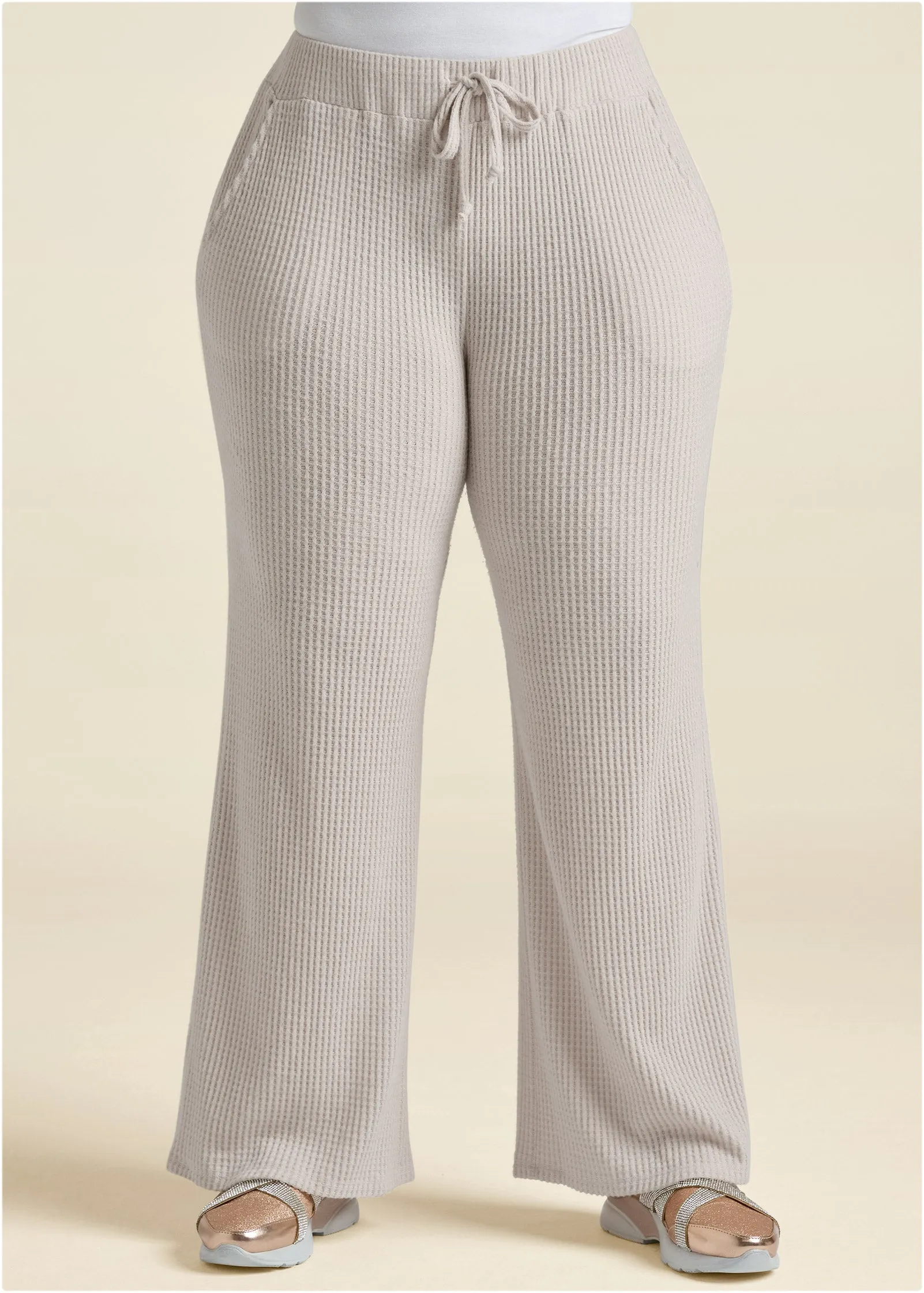 Brushed Waffle Lounge Pants - Oatmeal