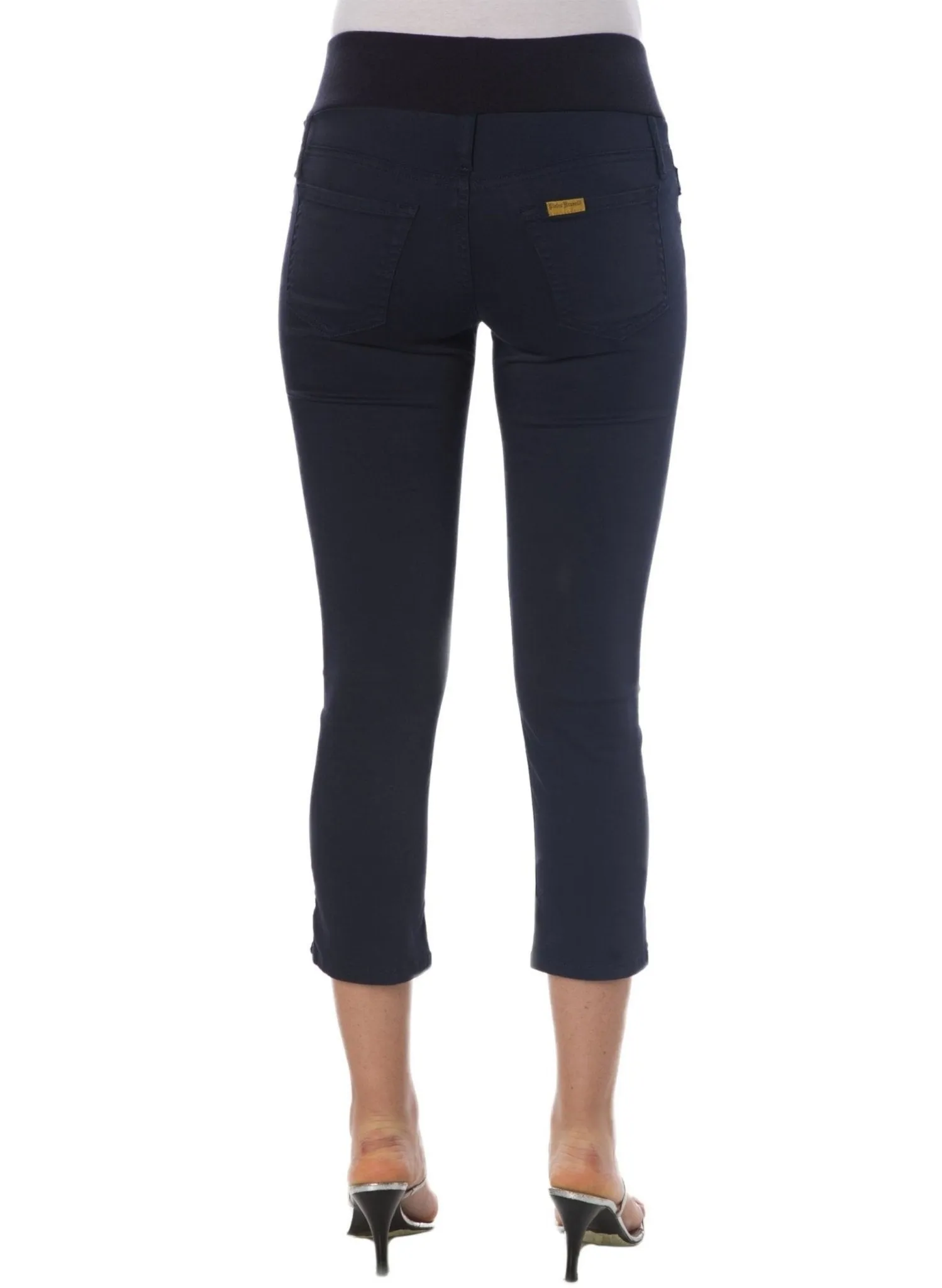 Capri Cotton Maternity Pants - Blue