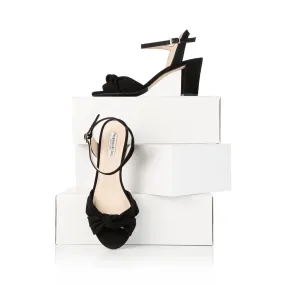 Carrie - Wide Fit Block Heel Sandal - Black Suede