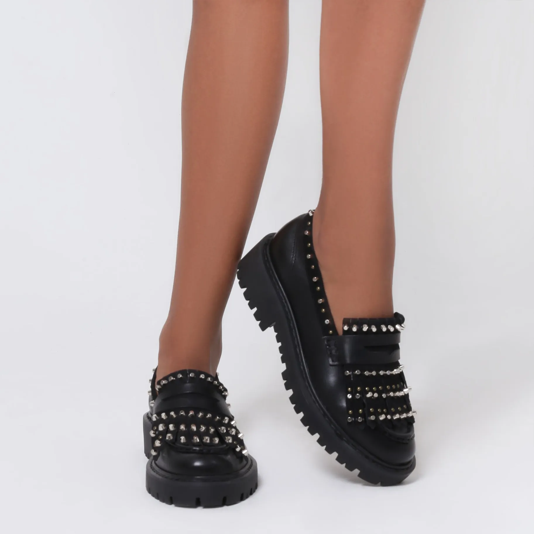 Christie Fringes Leather Flat