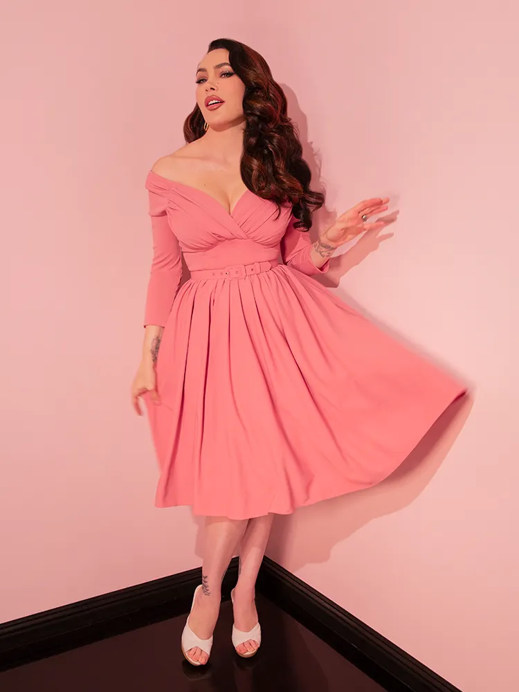 COMING BACK SOON - Starlet Swing Dress in Rose Pink - Vixen by Micheline Pitt