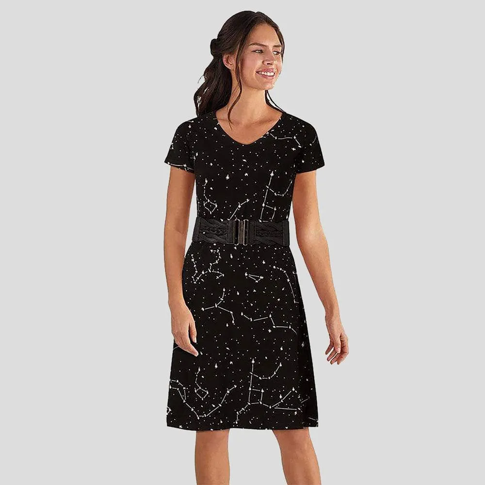 Constellations Glow-in-the-Dark A-Line Dress (No Waist Seam)