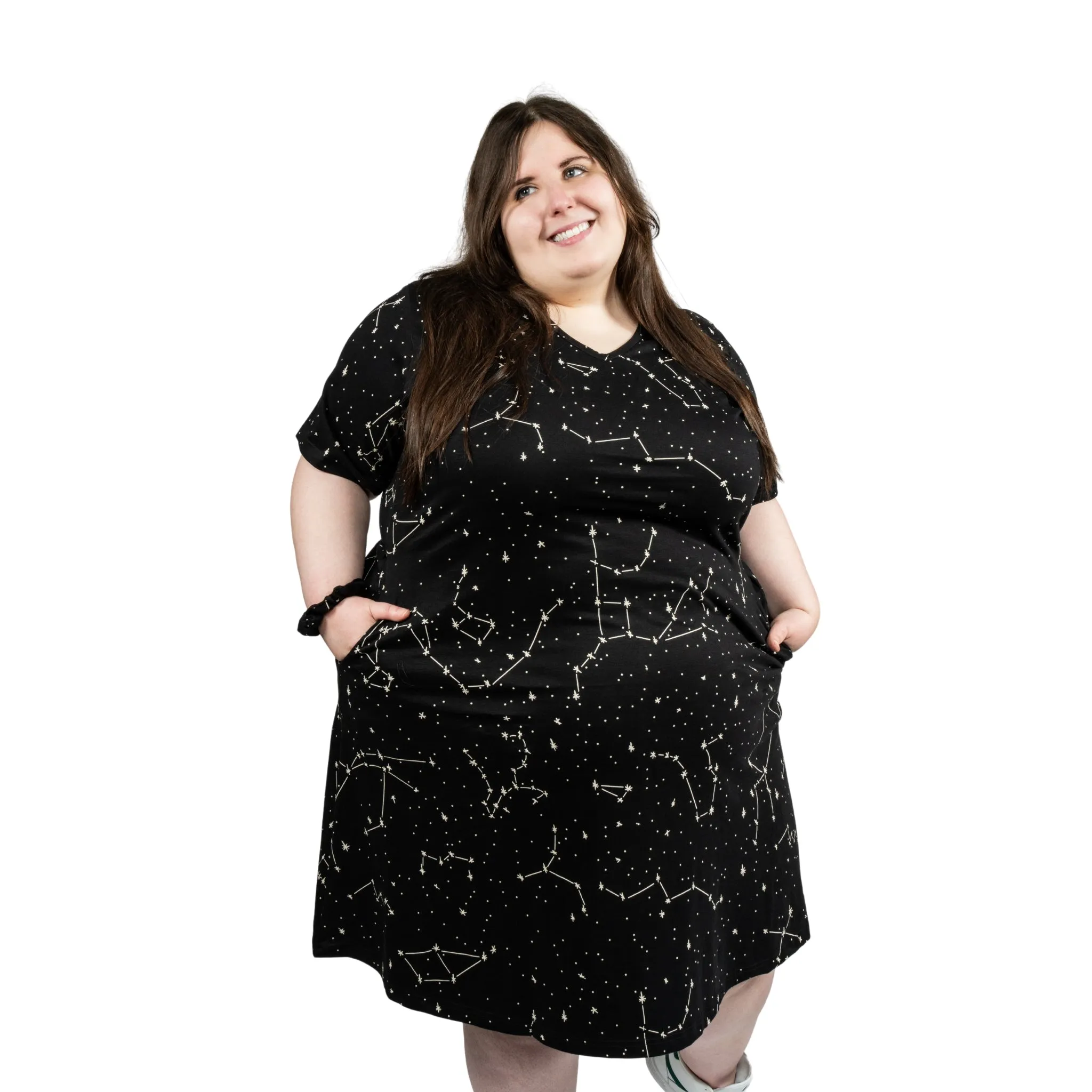 Constellations Glow-in-the-Dark A-Line Dress (No Waist Seam)